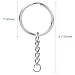 150 Pcs NANSSY 1 Inch/25mm Split Keyrings with Chain Silver Keychain Ring, Key Chains Rings Parts with Open Jump Ring and Connector.