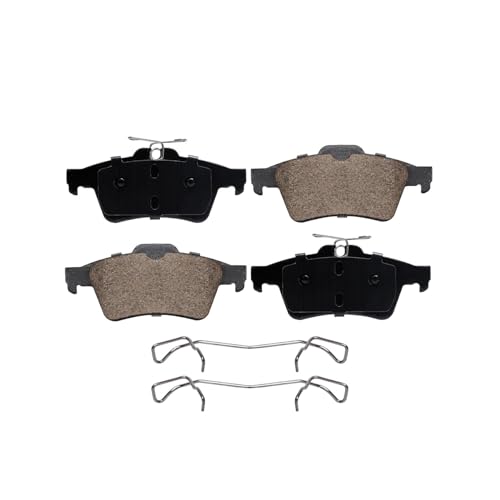 Image of Detroit Axle - Rear Brake Kit for 2012-2018 Ford Focus, Drilled and Slotted Disc Brake Rotors Ceramic Brakes Pads 2013 2014 2015 2016 2017 Replacement : 10.67 inch inch Rotors