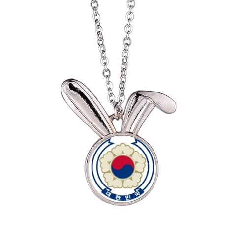 Collier lapin emblème coréen en acier inoxydable chic