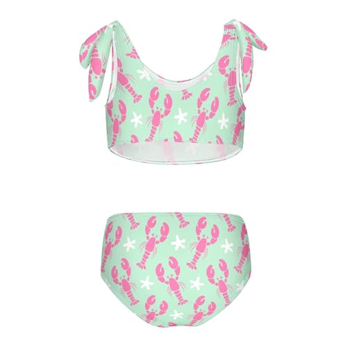 Toddler Girls Bikini Set Crayfish Starfish Swimsuits Kid Bowknot Swimwear 2 Piece Bathing Suit 3-12T2