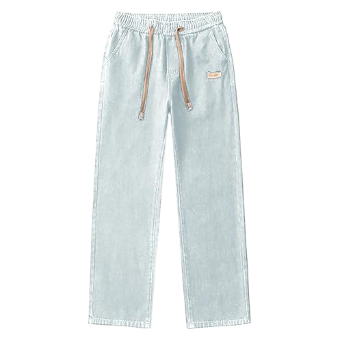 Jean jambes droites homme pantalon de jogging coton large baggy