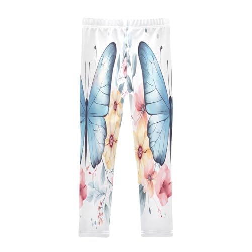 Toddler Girls Leggings Printed Yoga Pants Leggings Yellow Flower Blue Butterfly for Kids2