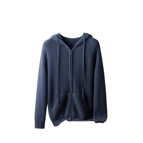 Cárdigan de cachemira para hombre con capucha y cremallera para invierno