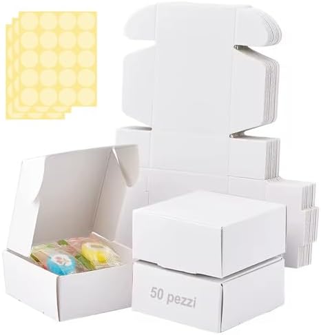 Festa Centro 7 x 7 x 3 cm (50 stuks) doosjes van wit kraftpapier ...