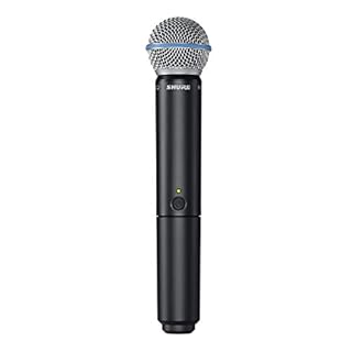 Shure BLX24R/B58 UHF - Sistema microfono wireless per chiesa, karaoke, canto – 14 ore di durata della batteria, portata 100 m | BETA 58A, microfono palmare canale, ricevitore per montaggio rack a