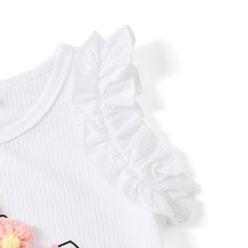 Image of Ayzozuy Kid Girl Clothes Shorts Set 2 Piece Outfits Summer Casual Short Sleeve Top and Shorts Set for Girls 4-7