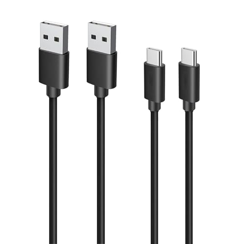USB Type C ケーブル 2m 2本セット LpoieJun【3A急速充電 /480Mbps 高速データ転送】 USB-A to C タイプc 充電ケーブル 高耐久TPE素材 56KΩレジスタ実装 スマートフォン/タブレット/ゲーム機 等 USB-C機器対応 ブラック