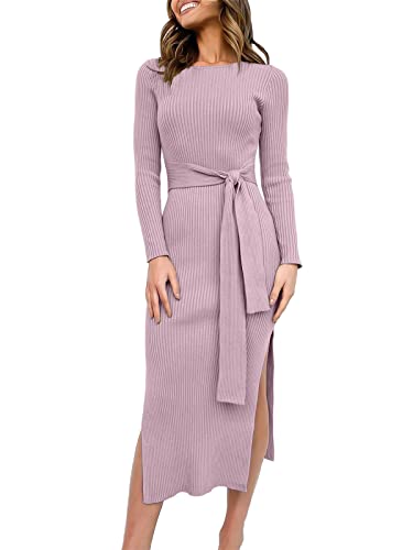 ANRABESS Womens Long Sleeve Sweater Dress Crew...
