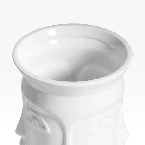 image for OppsArt Face Flower Vase in Porcelain White, Modern Human Face Design 