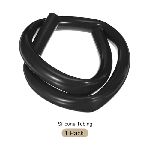 Image of 1m(3.3ft) 19mm(3 /4 inch) ID x 25.4mm(1 inch) OD Silicone Tubing Black Industrial Plastic Tubing Pure Silicone Hoses for Pump Siphoning Draining Irrigation Brewing