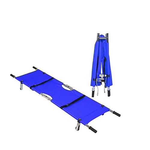 救護用担架 折りたたみ式医療緊急ストレッチャー、患者搬送用ポータブル救助ストレッチャー(車輪付き)、アルミ合金製救急車用救急ストレッチャー(150kg)、病院、診療所、運動場向け(B)