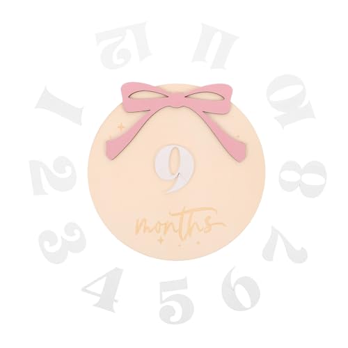 Toyvian Calendario Para Recién Nacidos De Madera Señales De Mensuales Accesorios Para Sesiones De Fotos Infantiles Para Fotos De