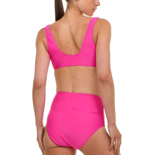 Reebok Women's Bralette Bikini Set, High Waisted Swimsuits Bottoms Pink - image 6