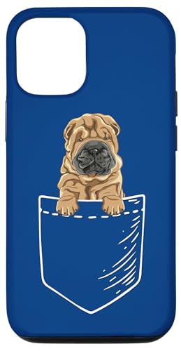 Funny Mens Womens Kids Cartoon Pocket Shar Pei Dog Lover �X�}�z�P�[�X iPhone 12/12 Pro �p