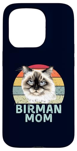 Birman Cat Mom Rétro Vintage Funny I Love My Cat Coque pour iPhone 15 Pro