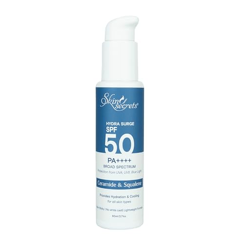 Image of Skin Secrets Hydra Surge Sunscreen SPF 50 PA++++ with Ceramides, Squalene & Watermelon Extract| Lightweight| Broad Spectrum| No White-Cast| No Parabens, Mineral Oils & Silicones| Ayurvedic| 80ml
