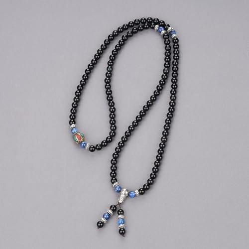 Image of COAI Black Obsidian Stone Bracelet Necklace Mala Beads 108