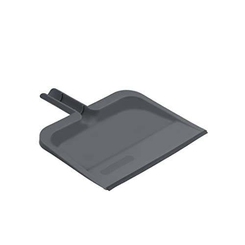 Image of Superio Clip-On Dustpan with Rubber Lip - 10-inch Wide Durable Plastic Dust Pan with Comfort Grip Handle, Lightweight Multi Surface, Heavy Duty, Easy Sweep Broom Gray