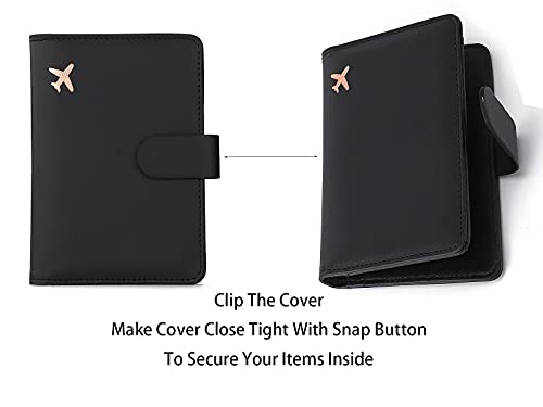 Image of Melsbrinna Premium Leather Passport Holder Covers Case, Waterproof Rfid Blocking Travel Wallet Passport Holder with Pen Holder, Cute Passport Book for Women /Men