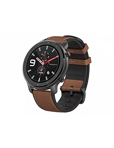 Amazfit - Smartwatch Amazfit Gtr 47Mm Aleación De Aluminio Y Correa De Cuero Marrón