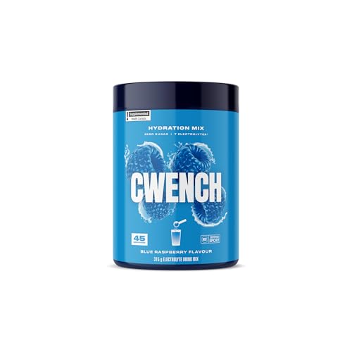 Cwench Electrolyte Hydration Blue Raspberry Drink Mix, 45 Servings, 315g