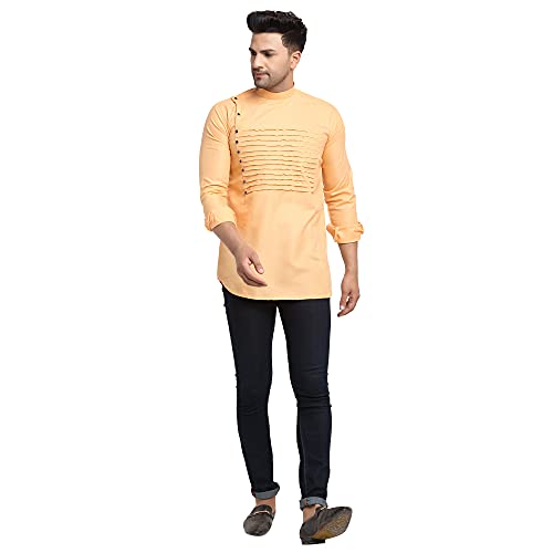 Image of SAIFOO Men's Rich Cotton Blind Short Kurta