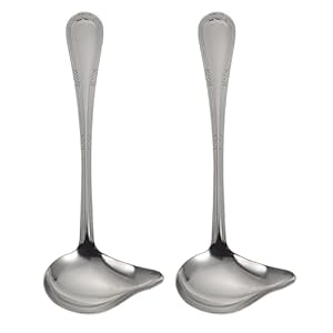 Luxshiny 2 Stks Jus Gietlepel Saus Pollepel Saucier Motregenzle Hot Pot Lepels Roestvrijstalen Soeplepel Met Uitloop Voor Thuis Keuken