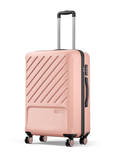 Image of Safari Medium Symphony 66cm Trolley Bag Hard Case Polypropylene, 8 Spinner Wheels, 360 Degree Wheeling Carry on Luggage, Travel Bag, Suitcase for Travel, Trolley Bags for Travel, Dusky Peach