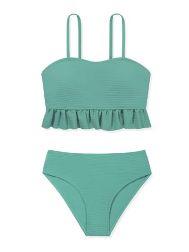 Girls 2 Piece Swimsuits Cute Ruffle Beach Swim Bathing Suits Teen Girls Swimwear Swimming Bikini Set