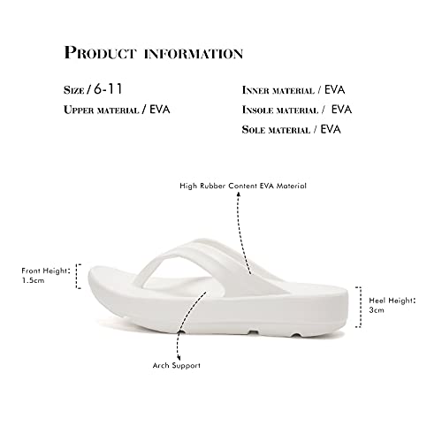 Image of FUNKYMONKEY Women's Comfort Flip Flops with Arch Support - Lightweight EVA Thong Sandals for Walking, Beach, and Daily Wear - Cushioned Footbed & Anti-Slip Sole