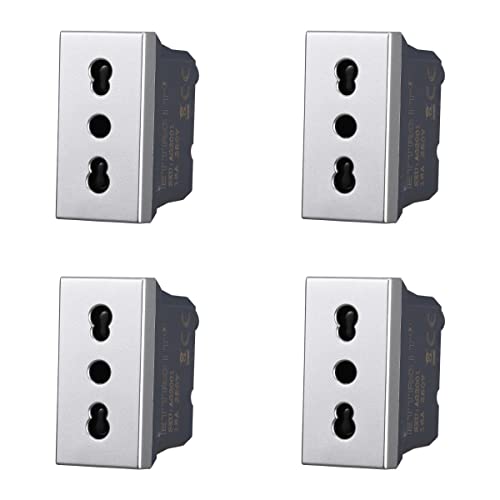 4 Pezzi Presa Bipasso Compatibile Con Bticino Axolute...