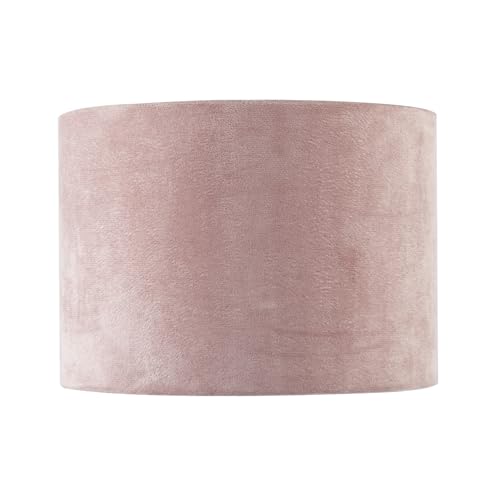 Designer Rose Pink Velvet Drum Lamp Shade with Inner Watercolour Floral Pattern | 25cm x 18cm | Luxury Satin Shimmer Fabric Lining by Happy Homewares - Image 4