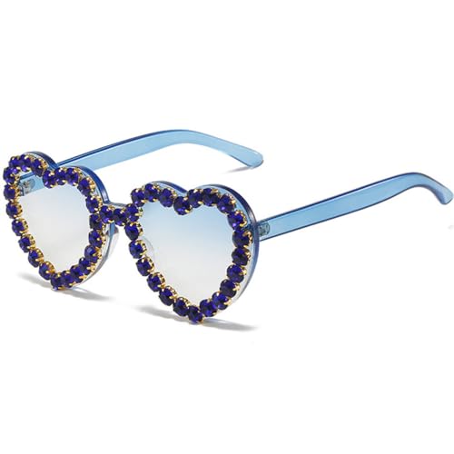 Lunettes de soleil de luxe rétro monture cœur élégante avec verres UV400