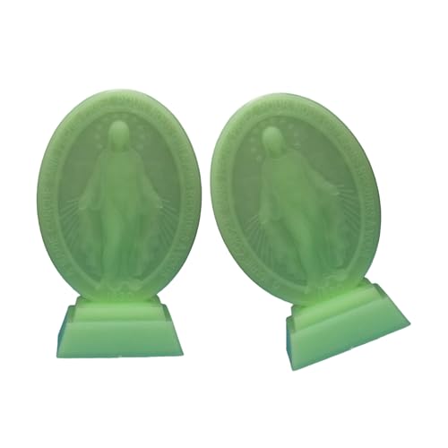 ZUJIABAO Estatua de la Virgen María con luz nocturna, figura de la Virgen María, regalo católico, escultura religiosa, decoración del hogar, estatua de la Virgen María