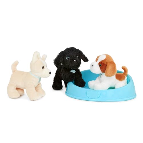 Pucci Pups - Adopt-A-Pup - Plüsch Hund - Welpe Spielset - Ausgestopfte Tiere - Spielzeughund mit Korb - 2 Jahre +