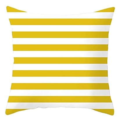 1 Kissenbezüge 40x40cm, Kissenhülle Gelb Weiss Gestreiftes Muster Polyester Kissenbezüge Sitzkissen Dekokissen Couchkissen Dekoration