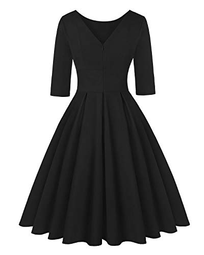 Image of MINTLIMIT Women's 1950s Retro Vintage Cocktail Party 3 /4 Sleeve Swing Dress