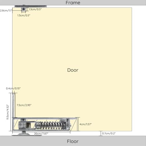 Double Action Spring Hinge with Cover Plates,Top Pivot Hinge for Wood Door,self-Closing & Unique Stop.Load Max 100lb Door by HIGSTAR - Image 2