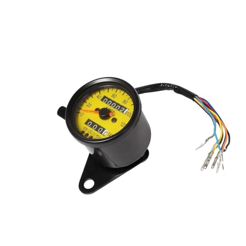 ゲージ オドメーター タコメーター オートバイ用LEDバックライト付きデュアルオドメーター0-140KM/Hスピードメーターゲージヴィンテージタコメーターユニバーサルタコメーター計器パネル