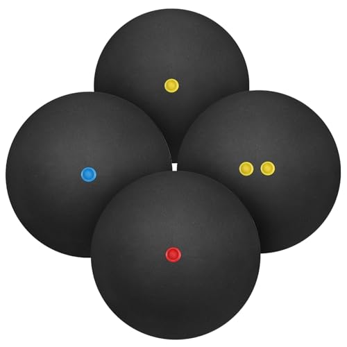 BESPORTBLE 4 Pcs Squash Balls with Single Yellow Blue Double
