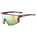 uvex skyryse - Sportbrille für Damen und Herren - starker Schutz vor Sonnenstrahlung - direkte Rahmenbelüftung - burgundy matt/rose mirror - one size