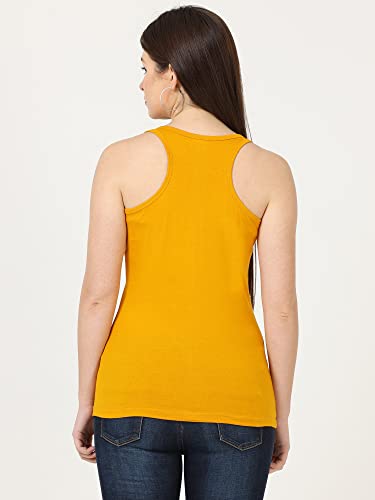 Image of FLEXIMAA Women's Cotton Plain Round Neck Sleeveless T-Shirt