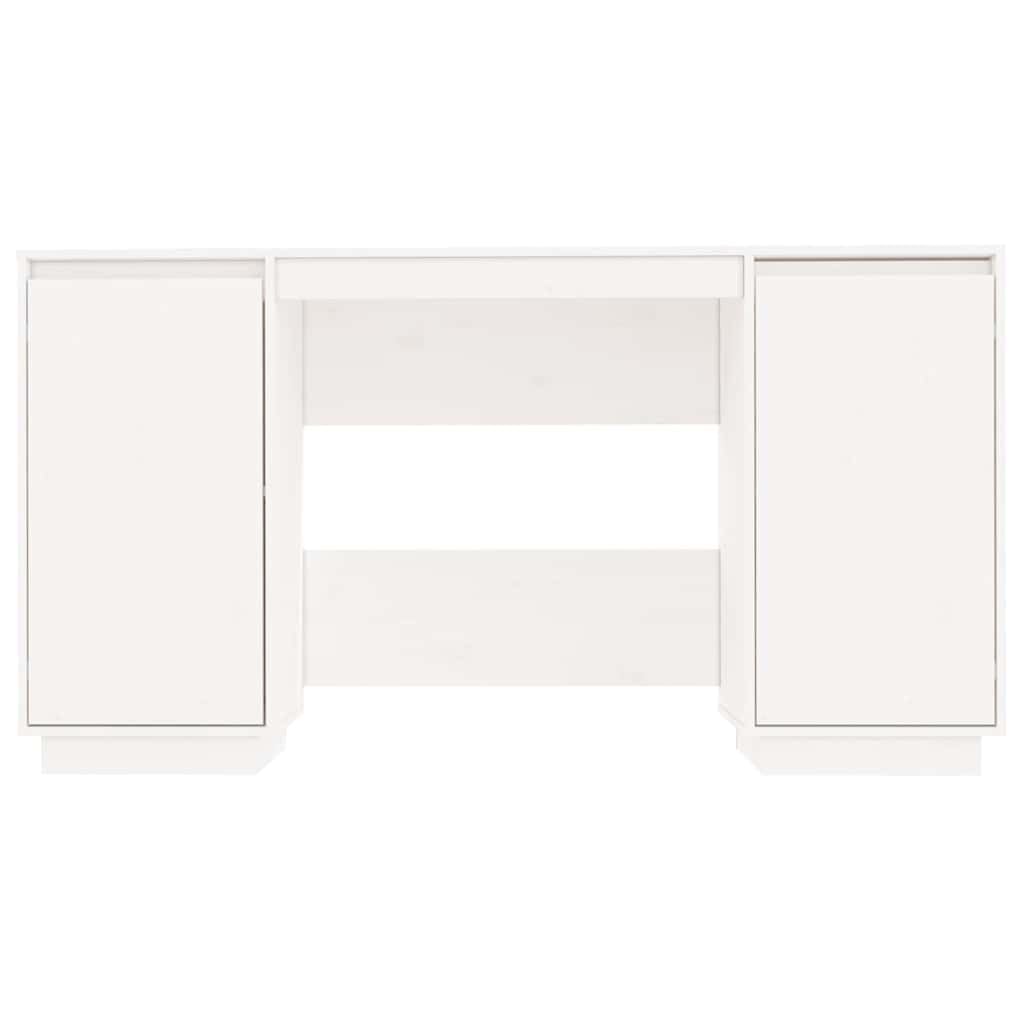 Escritorio 140x50x75 cm Madera de Pino Sólido Blanco