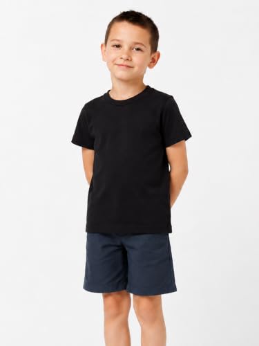 Image of LittleSpring Boys Girls T Shirt Rainbow Striped Cotton Crewneck Tees for Kids Fashion