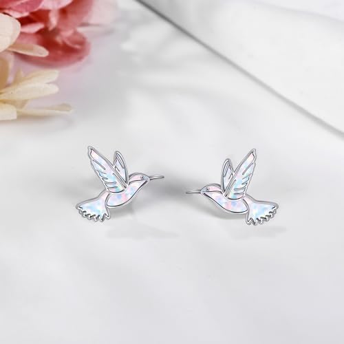 Image of Animal Stud Earrings 925 Sterling Silver Elephant /Unicorn /Chicken /Flamingo /Highland Cow /Hummingbird Earrings Animal Jewelry Gifts for Women