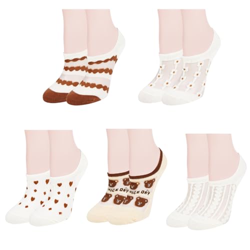 Image of Benefeet Sox Sheer No Show Socks for Women Girls Lace Mesh Low Cut Liner Socks Ultra Thin Nylon Invisible No See Footies Sock