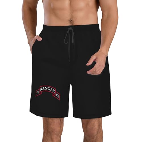75th Ranger Regiment SSI Mens Swim Trunks Quick Dry Swim Board Shorts Casual Beach Shorts - Main Image