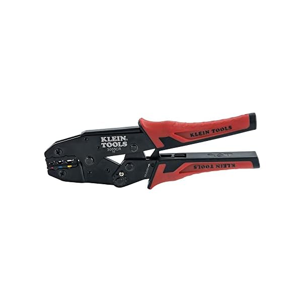 Klein Tools 3005CR Draht-Crimper Werkzeug, Ratsche isolierte Klemmzange für 10 bis 22 AWG Draht