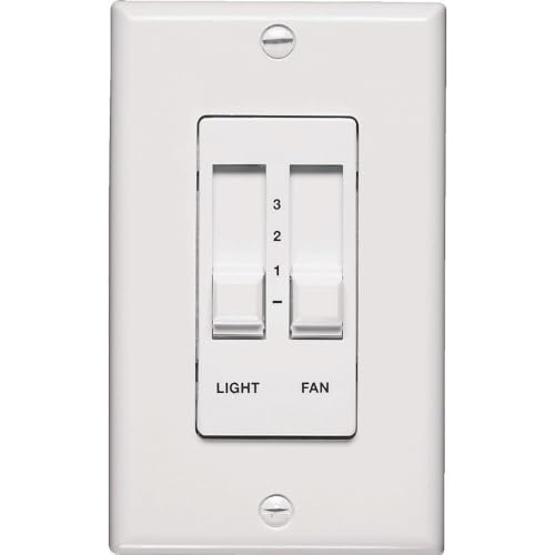 Quorum 7-1192-6, Three Speed and Light Dimming Wall Slide Control, White -  Quorum International