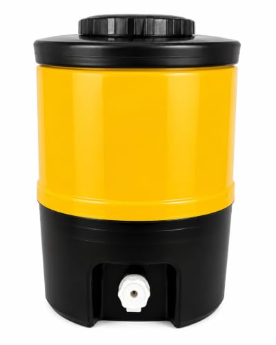 Image of Plastic Water Jug | Food Grade | Insulated Water jug Cool Chilled Water Camper jar (Yellow & Black, 15 litres)